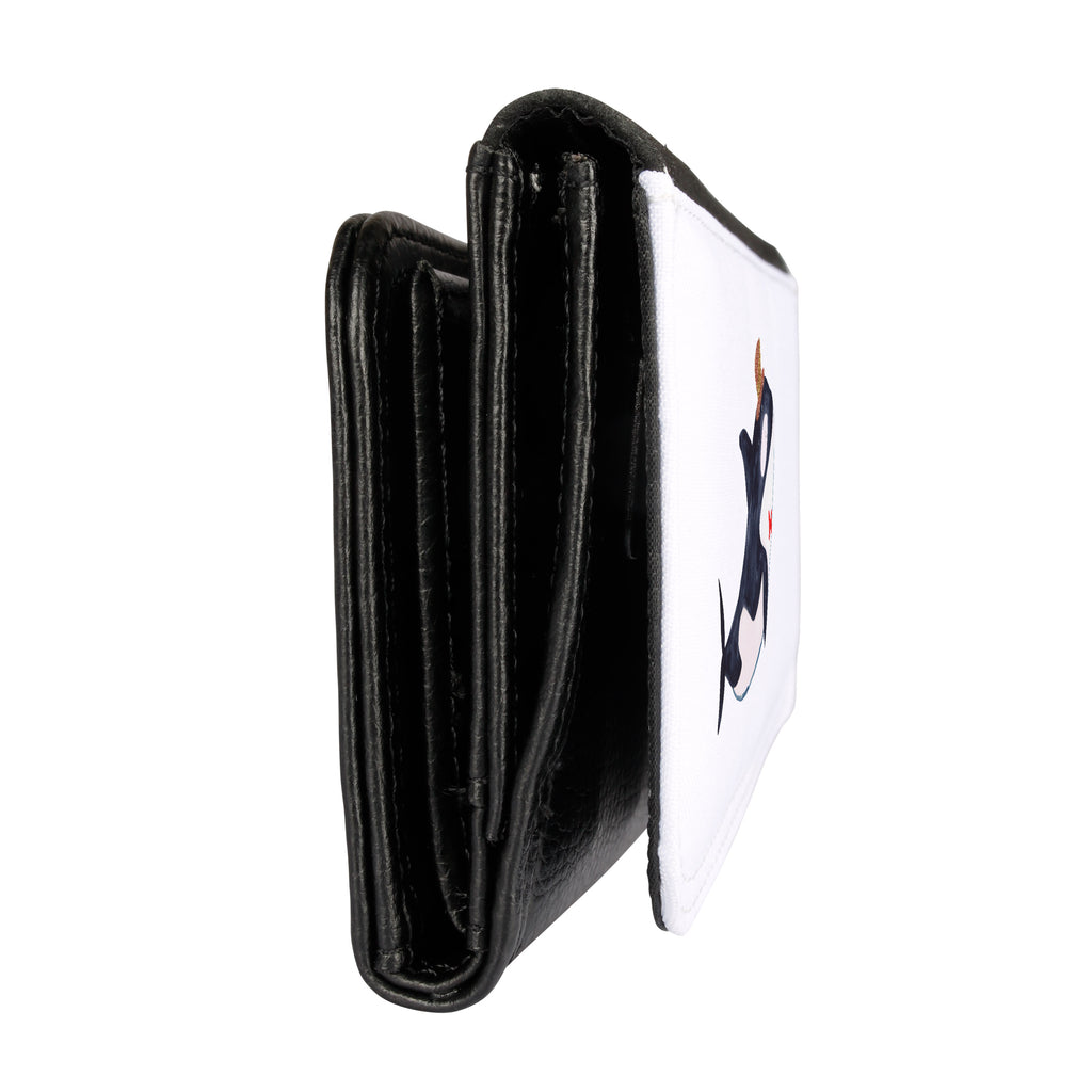 Damen Portemonnaie Orca Zylinder Portemonnaie, Portemonee, Geldbörse, Damen, Groß, XXL, Geldbeutel, Portemonnaies, Meerestiere, Meer, Urlaub, Narwal, Glitter, Konfetti, Glitzer, Geburtstag, Feier, Fete, Fest, Glückwunsch, Orca