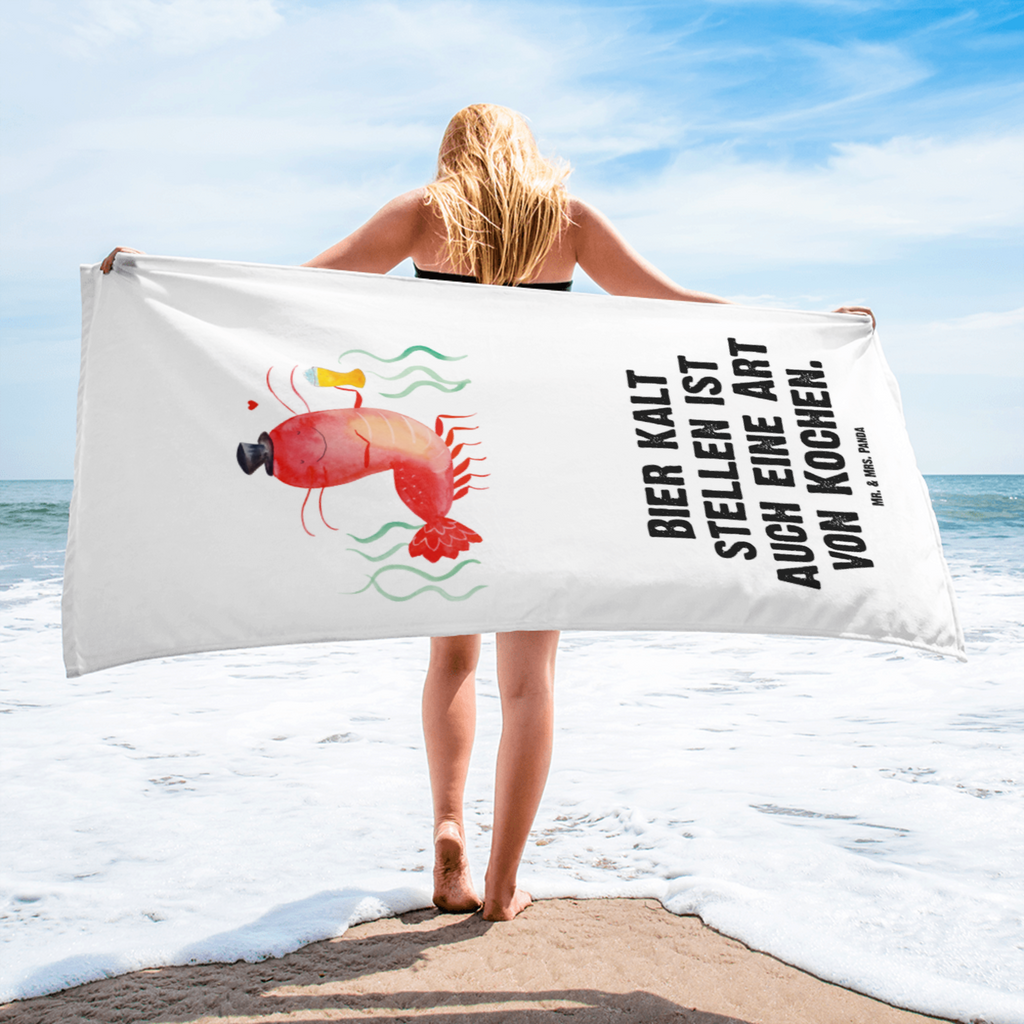 XL Badehandtuch Hummer mit Weizen Handtuch, Badetuch, Duschtuch, Strandtuch, Saunatuch, Meerestiere, Meer, Urlaub, Garnele, Garnelen, Bier, Kochen, Männerhaushalt, Junggeselle, Junggesellin, Bierliebhaber, Kneipe, Gasthaus, Wirtschaft