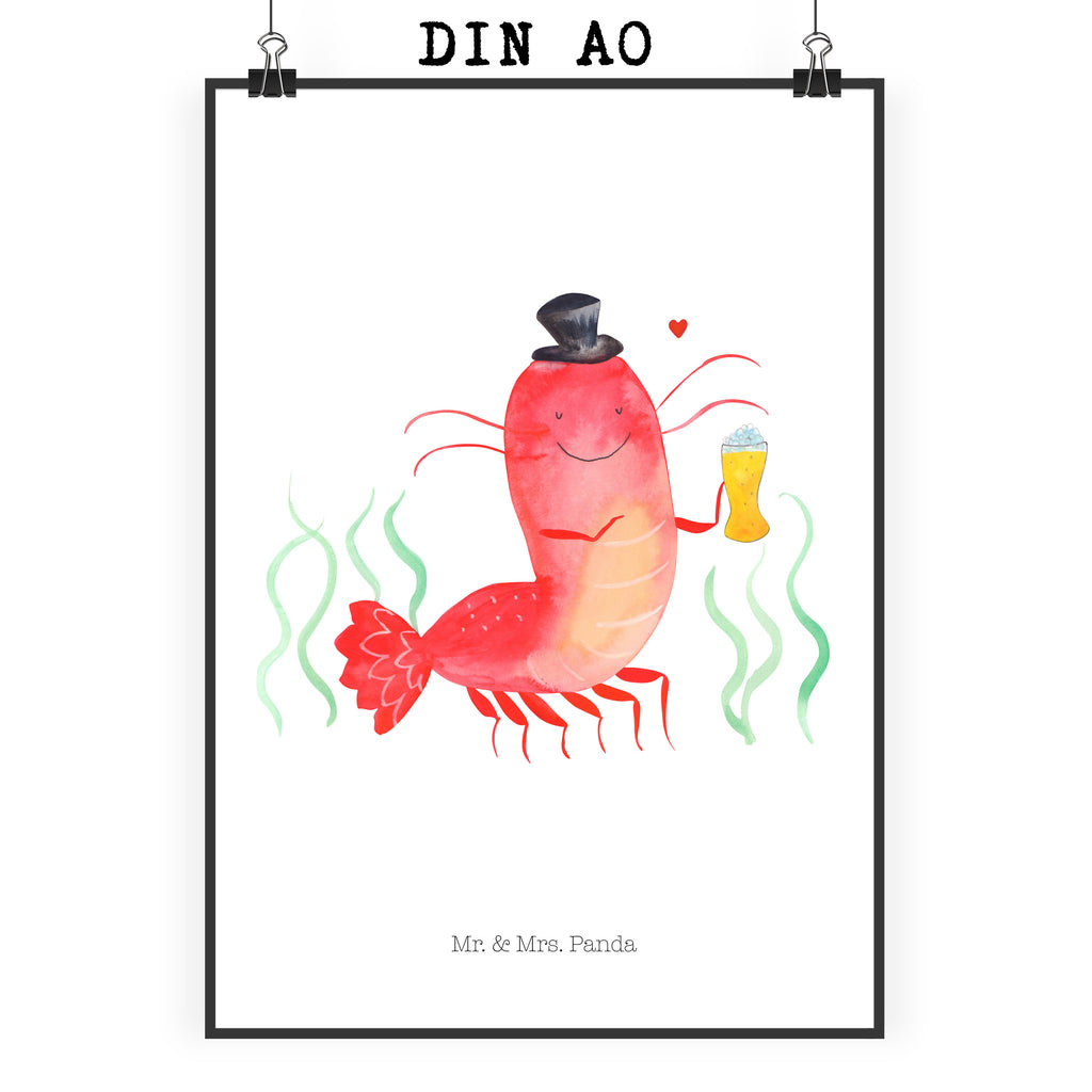 Poster Hummer mit Weizen Poster, Wandposter, Bild, Wanddeko, Küchenposter, Kinderposter, Wanddeko Bild, Raumdekoration, Wanddekoration, Handgemaltes Poster, Mr. & Mrs. Panda Poster, Designposter, Kunstdruck, Posterdruck, Meerestiere, Meer, Urlaub, Garnele, Garnelen, Bier, Kochen, Männerhaushalt, Junggeselle, Junggesellin, Bierliebhaber, Kneipe, Gasthaus, Wirtschaft