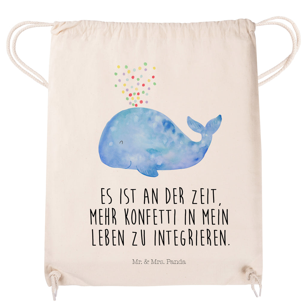 Sportbeutel Wal Konfetti Turnbeutel, Beutel, Sporttasche, Tasche, Stoffbeutel, Meerestiere, Meer, Urlaub, Wal, Konfetti, Wale, Motivation, Neuanfang, Trennung, Diät, Abnehmen, Neustart, Lebensabschnitt, Geburtstag