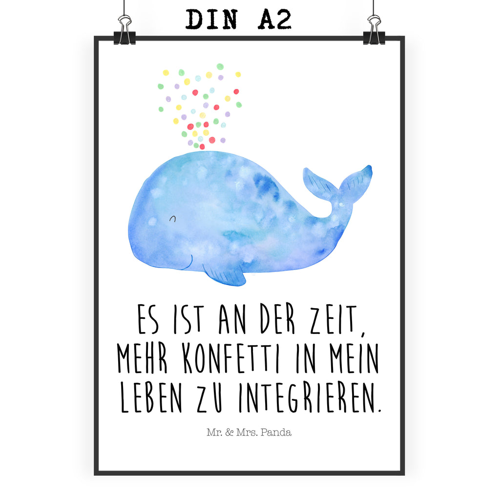 Poster Wal Konfetti Poster, Wandposter, Bild, Wanddeko, Küchenposter, Kinderposter, Wanddeko Bild, Raumdekoration, Wanddekoration, Handgemaltes Poster, Mr. & Mrs. Panda Poster, Designposter, Kunstdruck, Posterdruck, Meerestiere, Meer, Urlaub, Wal, Konfetti, Wale, Motivation, Neuanfang, Trennung, Diät, Abnehmen, Neustart, Lebensabschnitt, Geburtstag