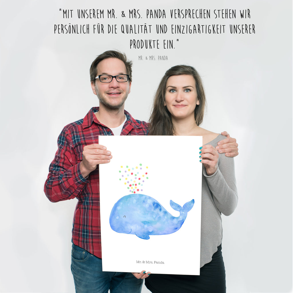 Poster Wal Konfetti Poster, Wandposter, Bild, Wanddeko, Küchenposter, Kinderposter, Wanddeko Bild, Raumdekoration, Wanddekoration, Handgemaltes Poster, Mr. & Mrs. Panda Poster, Designposter, Kunstdruck, Posterdruck, Meerestiere, Meer, Urlaub, Wal, Konfetti, Wale, Motivation, Neuanfang, Trennung, Diät, Abnehmen, Neustart, Lebensabschnitt, Geburtstag
