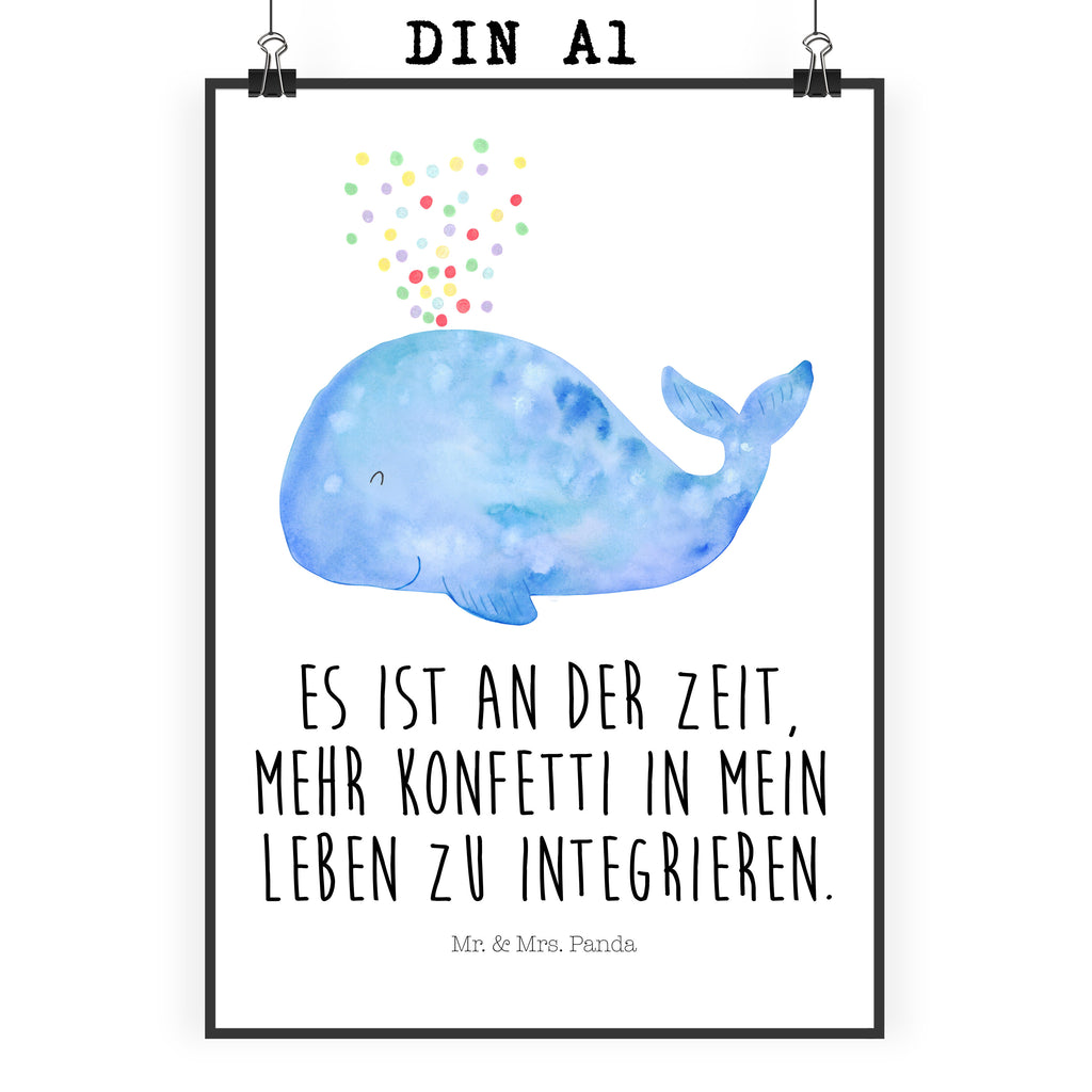 Poster Wal Konfetti Poster, Wandposter, Bild, Wanddeko, Küchenposter, Kinderposter, Wanddeko Bild, Raumdekoration, Wanddekoration, Handgemaltes Poster, Mr. & Mrs. Panda Poster, Designposter, Kunstdruck, Posterdruck, Meerestiere, Meer, Urlaub, Wal, Konfetti, Wale, Motivation, Neuanfang, Trennung, Diät, Abnehmen, Neustart, Lebensabschnitt, Geburtstag