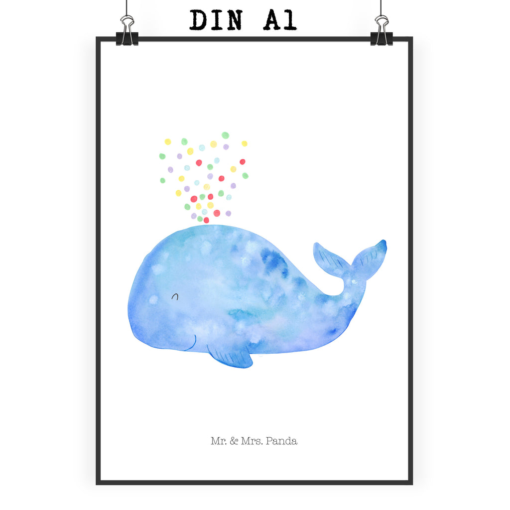 Poster Wal Konfetti Poster, Wandposter, Bild, Wanddeko, Küchenposter, Kinderposter, Wanddeko Bild, Raumdekoration, Wanddekoration, Handgemaltes Poster, Mr. & Mrs. Panda Poster, Designposter, Kunstdruck, Posterdruck, Meerestiere, Meer, Urlaub, Wal, Konfetti, Wale, Motivation, Neuanfang, Trennung, Diät, Abnehmen, Neustart, Lebensabschnitt, Geburtstag