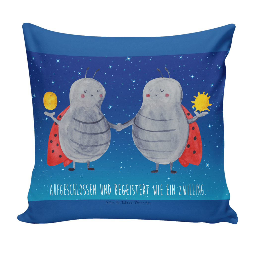40x40 Kissen Sternzeichen Zwilling Kissenhülle, Kopfkissen, Sofakissen, Dekokissen, Motivkissen, Tierkreiszeichen, Sternzeichen, Horoskop, Astrologie, Aszendent, Zwillinge, Zwilling Geschenk, Zwilling Sternzeichen, Geburtstag Mai, Geschenk Mai, Geschenk Juni, Marienkäfer, Glückskäfer, Zwillingsbruder, Zwillingsschwester