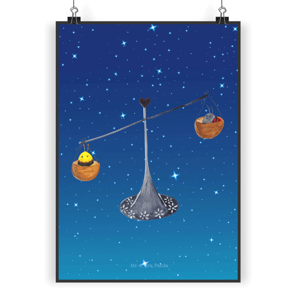 Poster Sternzeichen Waage Poster, Wandposter, Bild, Wanddeko, Küchenposter, Kinderposter, Wanddeko Bild, Raumdekoration, Wanddekoration, Handgemaltes Poster, Mr. & Mrs. Panda Poster, Designposter, Kunstdruck, Posterdruck, Tierkreiszeichen, Sternzeichen, Horoskop, Astrologie, Aszendent, Waage, Waage Geschenk, Waage Sternzeichen, Geschenk Oktober, Geschenk September, Geburtstag Oktober, Geburtstag September, Gleichgewicht, Marienkäfer, Hummel, Biene