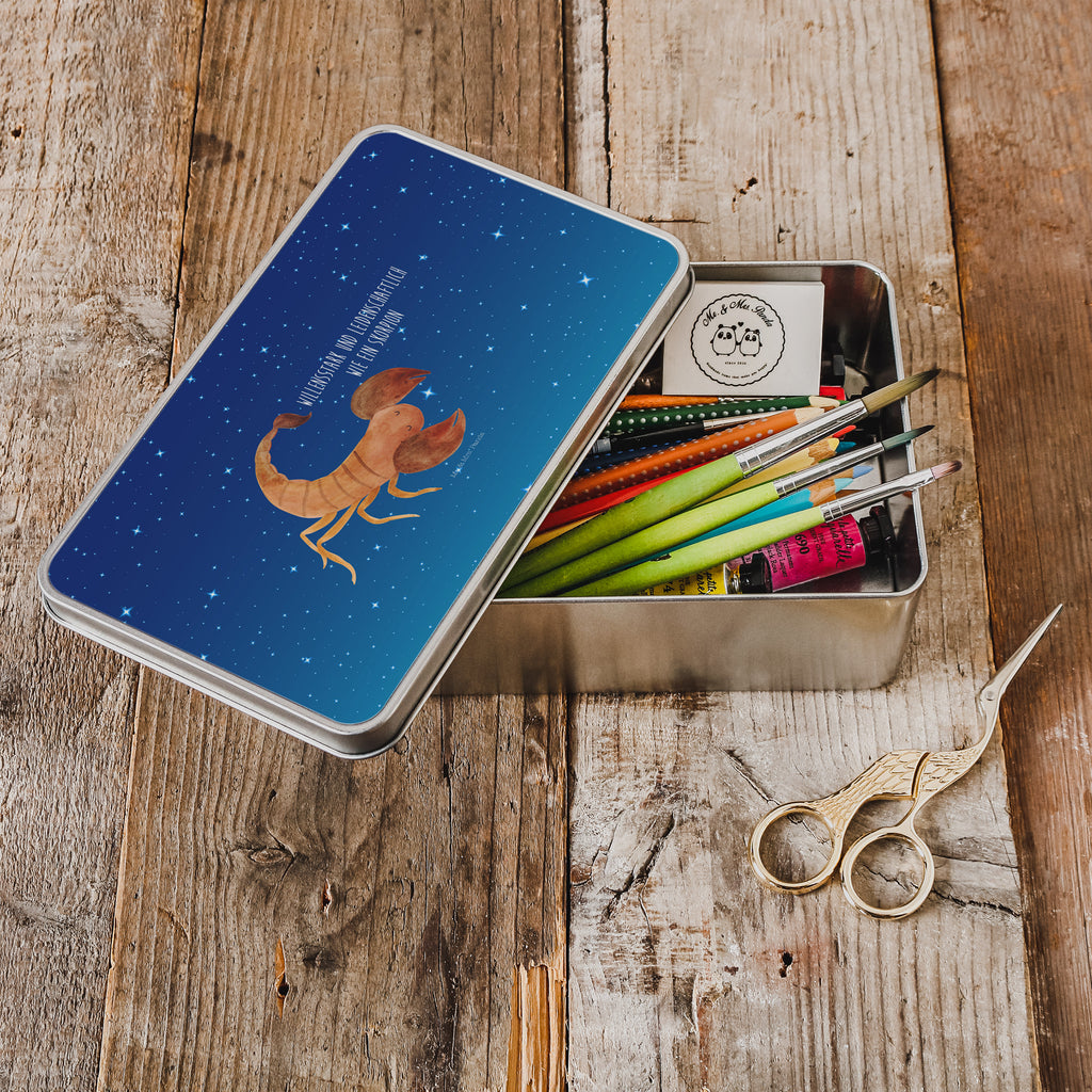 Metalldose rechteckig Sternzeichen Skorpion Blechdose, Metalldose, Blechbox, Container, Keksdose, Vorratsdose, Vorratsbox, Döschen, Versperbox, Vesperdose, Aufbewahrungsdose, Aufbewahrungsbox, Aluminiumdose, Dose, Tierkreiszeichen, Sternzeichen, Horoskop, Astrologie, Aszendent, Skorpione, Skorpion Geschenk, Skorpion Sternzeichen, Geschenk Oktober, Geschenk November, Geburtstag Oktober, Geburtstag November