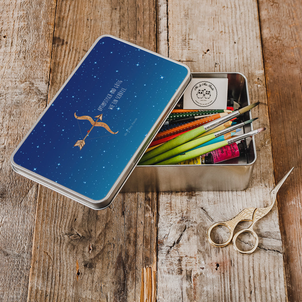Metalldose rechteckig Sternzeichen Schütze Blechdose, Metalldose, Blechbox, Container, Keksdose, Vorratsdose, Vorratsbox, Döschen, Versperbox, Vesperdose, Aufbewahrungsdose, Aufbewahrungsbox, Aluminiumdose, Dose, Tierkreiszeichen, Sternzeichen, Horoskop, Astrologie, Aszendent, Schütze, Schütze Geschenk, Schütze Sternzeichen, Geschenk November, Geschenk Dezember, Geburtstag November, Geburtstag Dezember, Geschenk Schützenfest