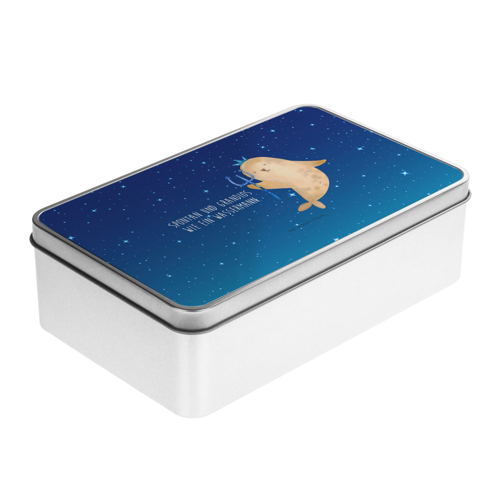 Metalldose rechteckig Sternzeichen Wassermann Blechdose, Metalldose, Blechbox, Container, Keksdose, Vorratsdose, Vorratsbox, Döschen, Versperbox, Vesperdose, Aufbewahrungsdose, Aufbewahrungsbox, Aluminiumdose, Dose, Tierkreiszeichen, Sternzeichen, Horoskop, Astrologie, Aszendent, Meermann, Nix, Wassermann Geschenk, Wassermann Sternzeichen, Geschenk Januar, Geschenk Februar, Geburtstag Januar, Geburtstag Februar, Meer Geschenk