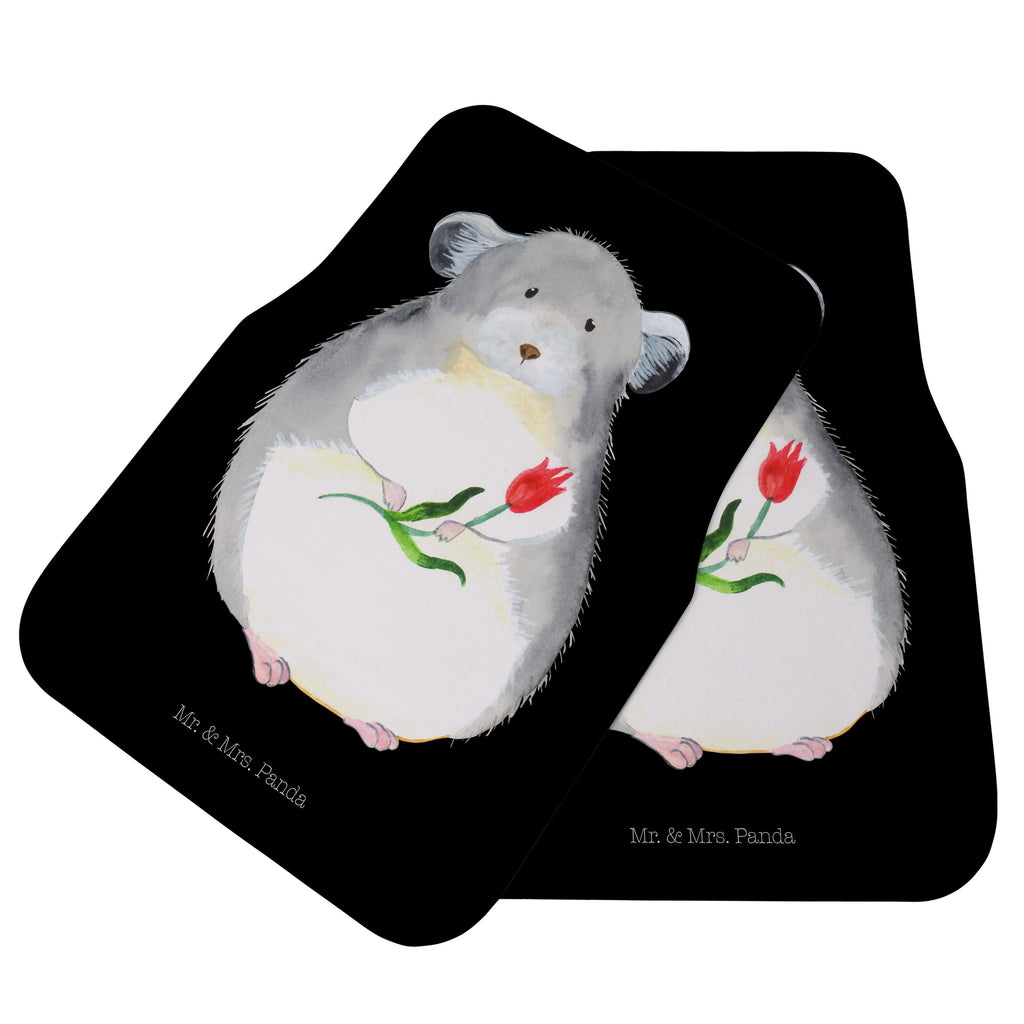 Fahrer Autofußmatte Chinchilla mit Blume Autofußmatten, Fußmatte Auto, Fahrer, Schmutzmatte Auto, Tiermotive, Gute Laune, lustige Sprüche, Tiere, Chinchilla, Chinchillas, Liebeskummer, Kummer, Depressionen, traurig sein, Chaos, Glücklichsein, Büro, Büroalltag