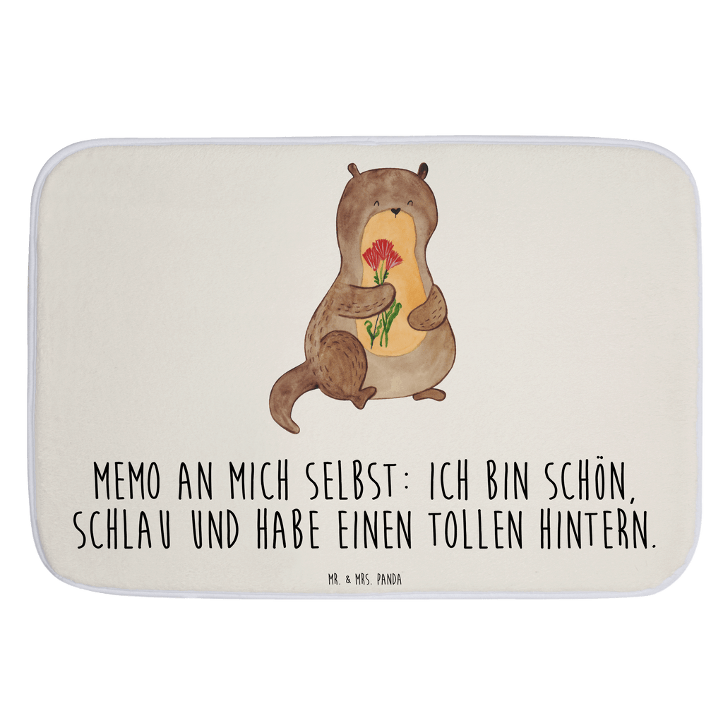 Badvorleger Otter Blumenstrauß Badematte, Badteppich, Duschvorleger, Badezimmerteppich, Badezimmermatte, Badvorleger, Duschmatte, Duschteppich, Otter, Fischotter, Seeotter, Otter Seeotter See Otter