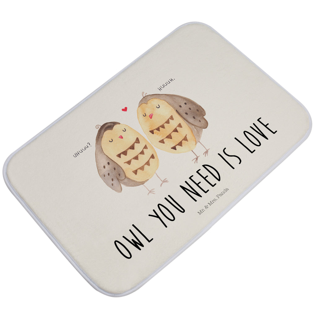 Badvorleger Eule Liebe Badematte, Badteppich, Duschvorleger, Badezimmerteppich, Badezimmermatte, Badvorleger, Duschmatte, Duschteppich, Eule, Eule Deko, Liebe, Hochzeit Spruch, Owl, All you need is love, Liebe Spruch, Freundin Geschenk, Freund, Wortspiel lustig