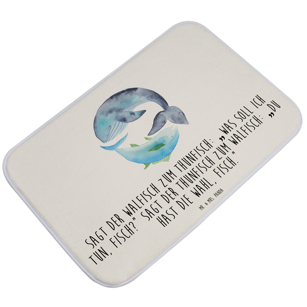 Badvorleger Walfisch & Thunfisch Badematte, Badteppich, Duschvorleger, Badezimmerteppich, Badezimmermatte, Badvorleger, Duschmatte, Duschteppich, Tiermotive, Gute Laune, lustige Sprüche, Tiere, Wal, Wahl, Tunfisch, Wortwitz lustig, Spruch lustig, Flachwitz, Witz, Spruch des Tages, Flachwitz Geschenk