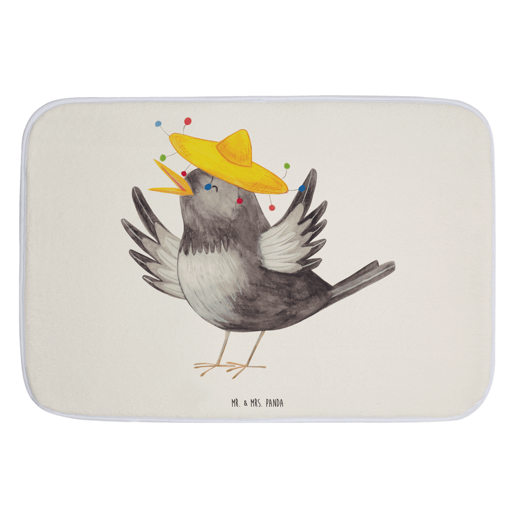 Badvorleger Rabe mit Sombrero Badematte, Badteppich, Duschvorleger, Badezimmerteppich, Badezimmermatte, Badvorleger, Duschmatte, Duschteppich, Tiermotive, Gute Laune, lustige Sprüche, Tiere, Rabe, Vogel, Vögel, Spruch positiv, fröhlich sein, glücklich sein, Glück Spruch, froh, Elster, Motivation