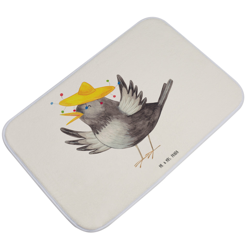 Badvorleger Rabe mit Sombrero Badematte, Badteppich, Duschvorleger, Badezimmerteppich, Badezimmermatte, Badvorleger, Duschmatte, Duschteppich, Tiermotive, Gute Laune, lustige Sprüche, Tiere, Rabe, Vogel, Vögel, Spruch positiv, fröhlich sein, glücklich sein, Glück Spruch, froh, Elster, Motivation