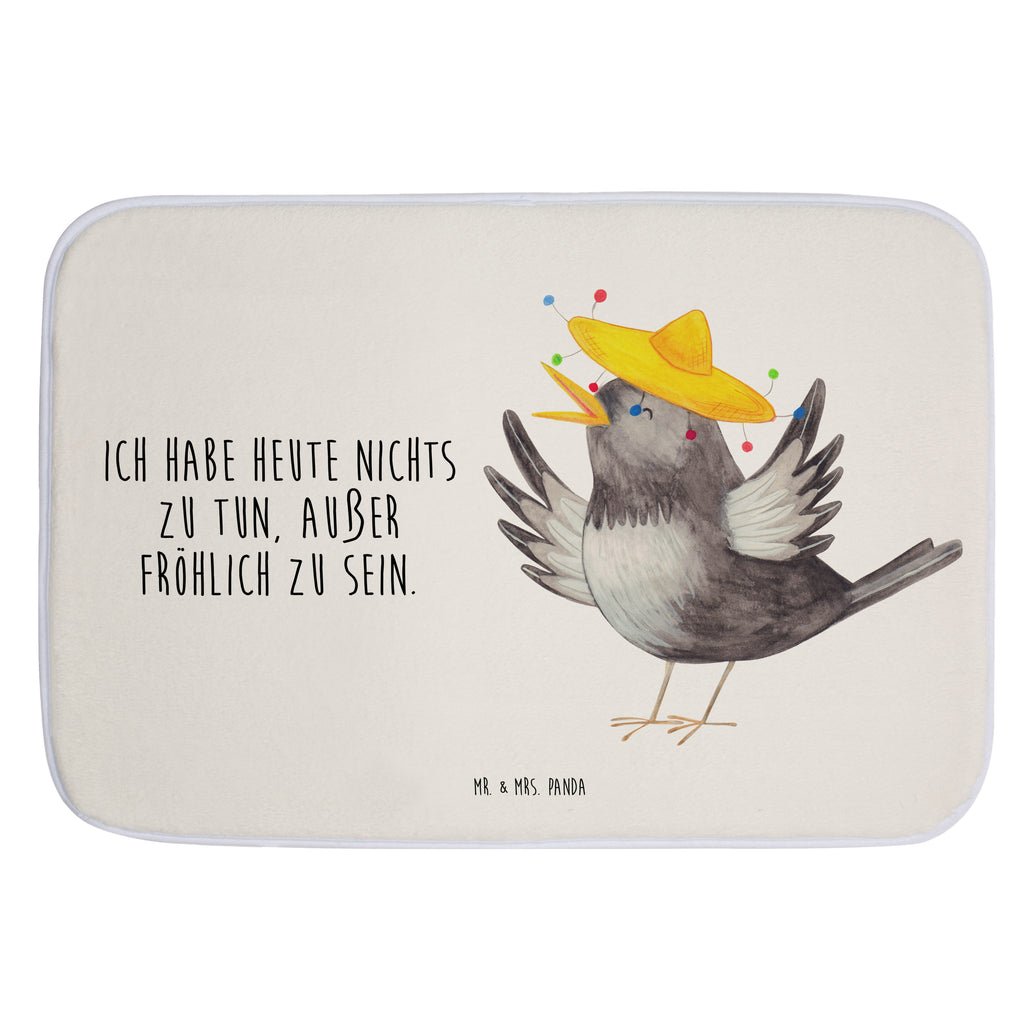 Badvorleger Rabe mit Sombrero Badematte, Badteppich, Duschvorleger, Badezimmerteppich, Badezimmermatte, Badvorleger, Duschmatte, Duschteppich, Tiermotive, Gute Laune, lustige Sprüche, Tiere, Rabe, Vogel, Vögel, Spruch positiv, fröhlich sein, glücklich sein, Glück Spruch, froh, Elster, Motivation
