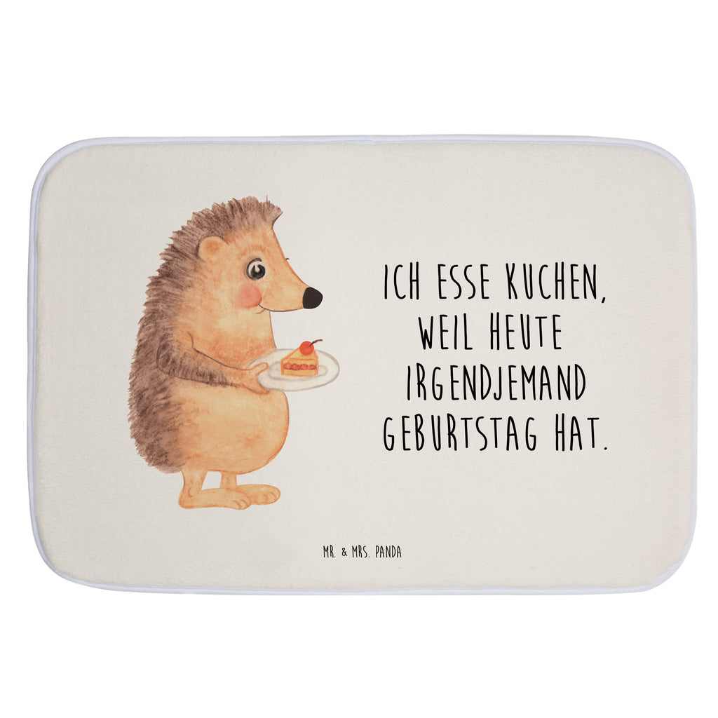 Badvorleger Igel mit Kuchenstück Badematte, Badteppich, Duschvorleger, Badezimmerteppich, Badezimmermatte, Badvorleger, Duschmatte, Duschteppich, Tiermotive, Gute Laune, lustige Sprüche, Tiere, Igel, Essen Spruch, Kuchen, Backen Geschenk, Kuchen backen, Einladung Party, Geburtstagskuchen, Torte