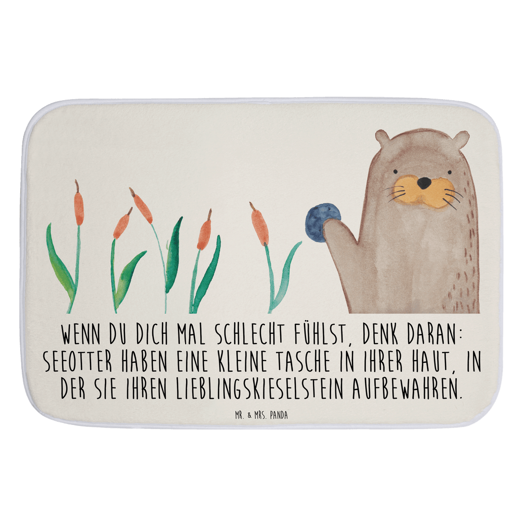 Badvorleger Otter mit Stein Badematte, Badteppich, Duschvorleger, Badezimmerteppich, Badezimmermatte, Badvorleger, Duschmatte, Duschteppich, Otter, Fischotter, Seeotter, Otter Seeotter See Otter