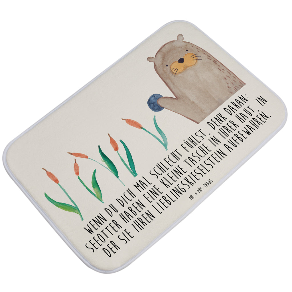 Badvorleger Otter mit Stein Badematte, Badteppich, Duschvorleger, Badezimmerteppich, Badezimmermatte, Badvorleger, Duschmatte, Duschteppich, Otter, Fischotter, Seeotter, Otter Seeotter See Otter