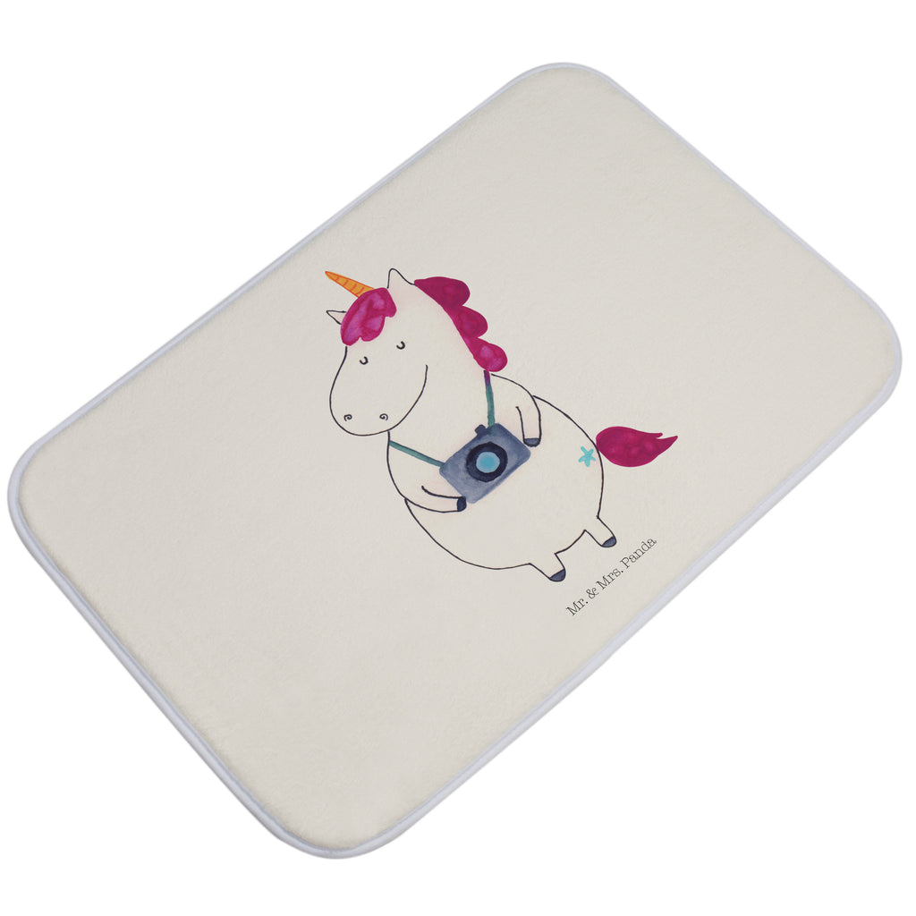 Badvorleger Einhorn Fotograf Badematte, Badteppich, Duschvorleger, Badezimmerteppich, Badezimmermatte, Badvorleger, Duschmatte, Duschteppich, Einhorn, Einhörner, Einhorn Deko, Pegasus, Unicorn, Fotograf, Fotografie, Kamera, Reisen, Weltreise, Weltenbummler, Urlaub, Tourist, Kurztrip, Reise, Städtereise