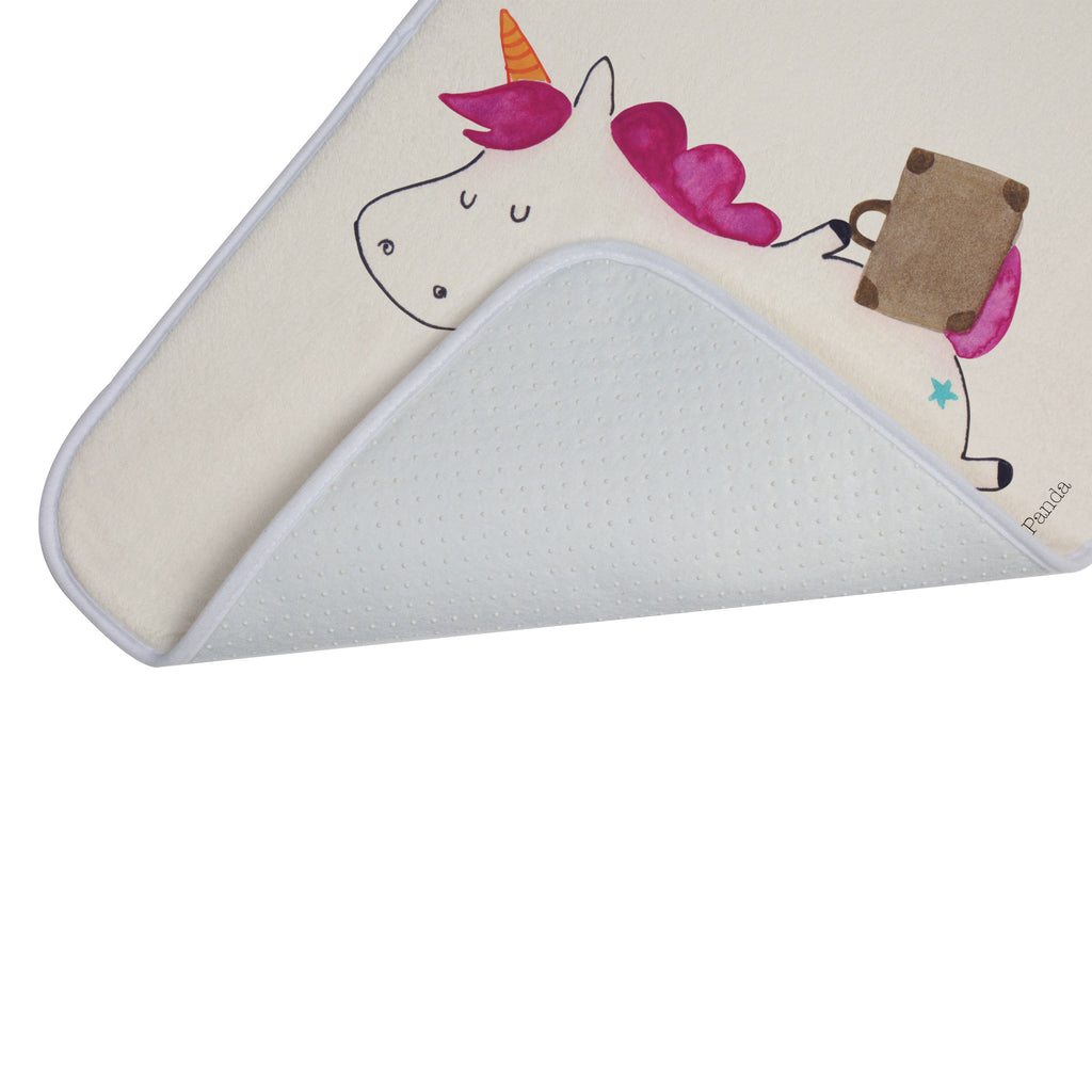 Badvorleger Einhorn Koffer Badematte, Badteppich, Duschvorleger, Badezimmerteppich, Badezimmermatte, Badvorleger, Duschmatte, Duschteppich, Einhorn, Einhörner, Einhorn Deko, Pegasus, Unicorn, unicorn, Koffer, Verreisen, Reise, Gepäck, Abenteuer, Erwachsen, Kind, albern, Spaß, lustig, witzig