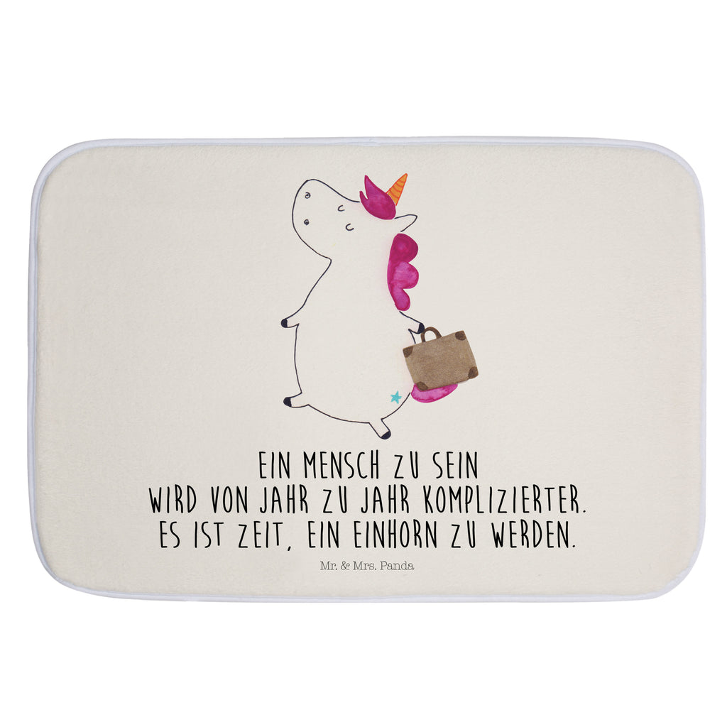 Badvorleger Einhorn Koffer Badematte, Badteppich, Duschvorleger, Badezimmerteppich, Badezimmermatte, Badvorleger, Duschmatte, Duschteppich, Einhorn, Einhörner, Einhorn Deko, Pegasus, Unicorn, unicorn, Koffer, Verreisen, Reise, Gepäck, Abenteuer, Erwachsen, Kind, albern, Spaß, lustig, witzig