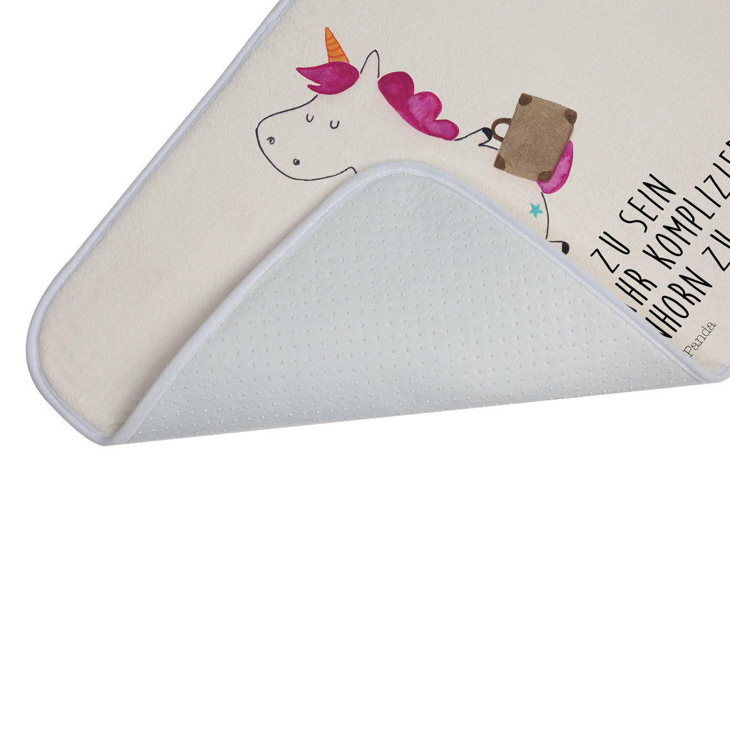 Badvorleger Einhorn Koffer Badematte, Badteppich, Duschvorleger, Badezimmerteppich, Badezimmermatte, Badvorleger, Duschmatte, Duschteppich, Einhorn, Einhörner, Einhorn Deko, Pegasus, Unicorn, unicorn, Koffer, Verreisen, Reise, Gepäck, Abenteuer, Erwachsen, Kind, albern, Spaß, lustig, witzig