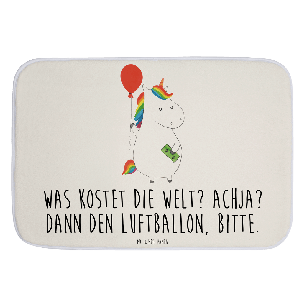 Badvorleger Einhorn Luftballon Badematte, Badteppich, Duschvorleger, Badezimmerteppich, Badezimmermatte, Badvorleger, Duschmatte, Duschteppich, Einhorn, Einhörner, Einhorn Deko, Pegasus, Unicorn, Luftballon, Geld, Lebenslust, Freude, Geschenk, Freundin