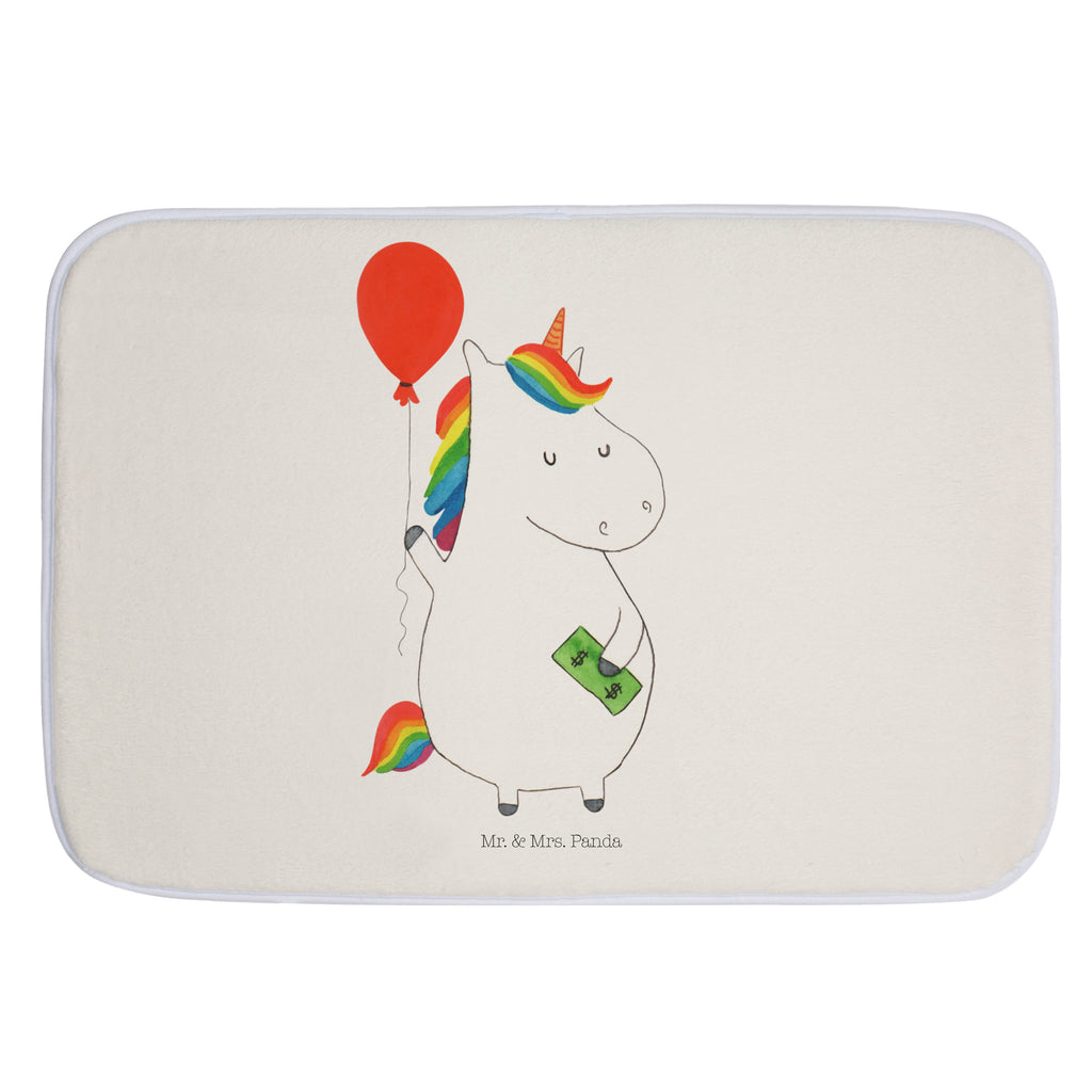 Badvorleger Einhorn Luftballon Badematte, Badteppich, Duschvorleger, Badezimmerteppich, Badezimmermatte, Badvorleger, Duschmatte, Duschteppich, Einhorn, Einhörner, Einhorn Deko, Pegasus, Unicorn, Luftballon, Geld, Lebenslust, Freude, Geschenk, Freundin