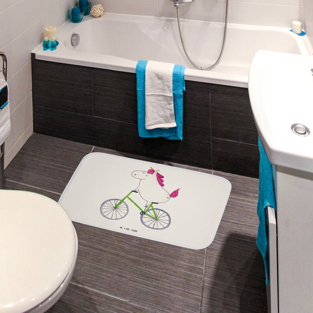 Badvorleger Einhorn Radfahrer Badematte, Badteppich, Duschvorleger, Badezimmerteppich, Badezimmermatte, Badvorleger, Duschmatte, Duschteppich, Einhorn, Einhörner, Einhorn Deko, Pegasus, Unicorn, Radfahren, Radfahrer, Rad, Bike, Feenstaub, Konfetti, Luxusproblem, Kummer, Liebeskummer