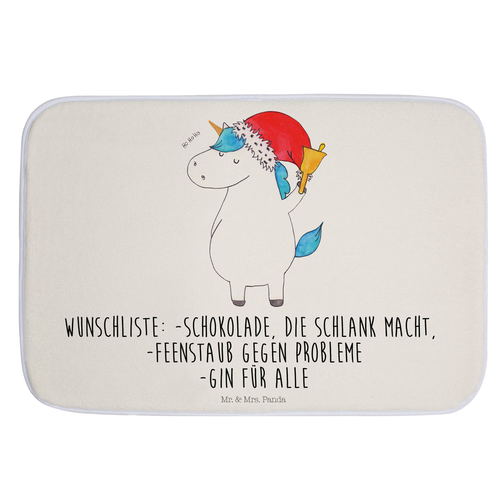 Badvorleger Einhorn Weihnachtsmann Badematte, Badteppich, Duschvorleger, Badezimmerteppich, Badezimmermatte, Badvorleger, Duschmatte, Duschteppich, Einhorn, Einhörner, Einhorn Deko, Pegasus, Unicorn, Gin, Schokolade, Schoki, Weihnachten, Weihnachtsmann, Nikolaus, Wunschzettel, Wunschliste, Feenstaub