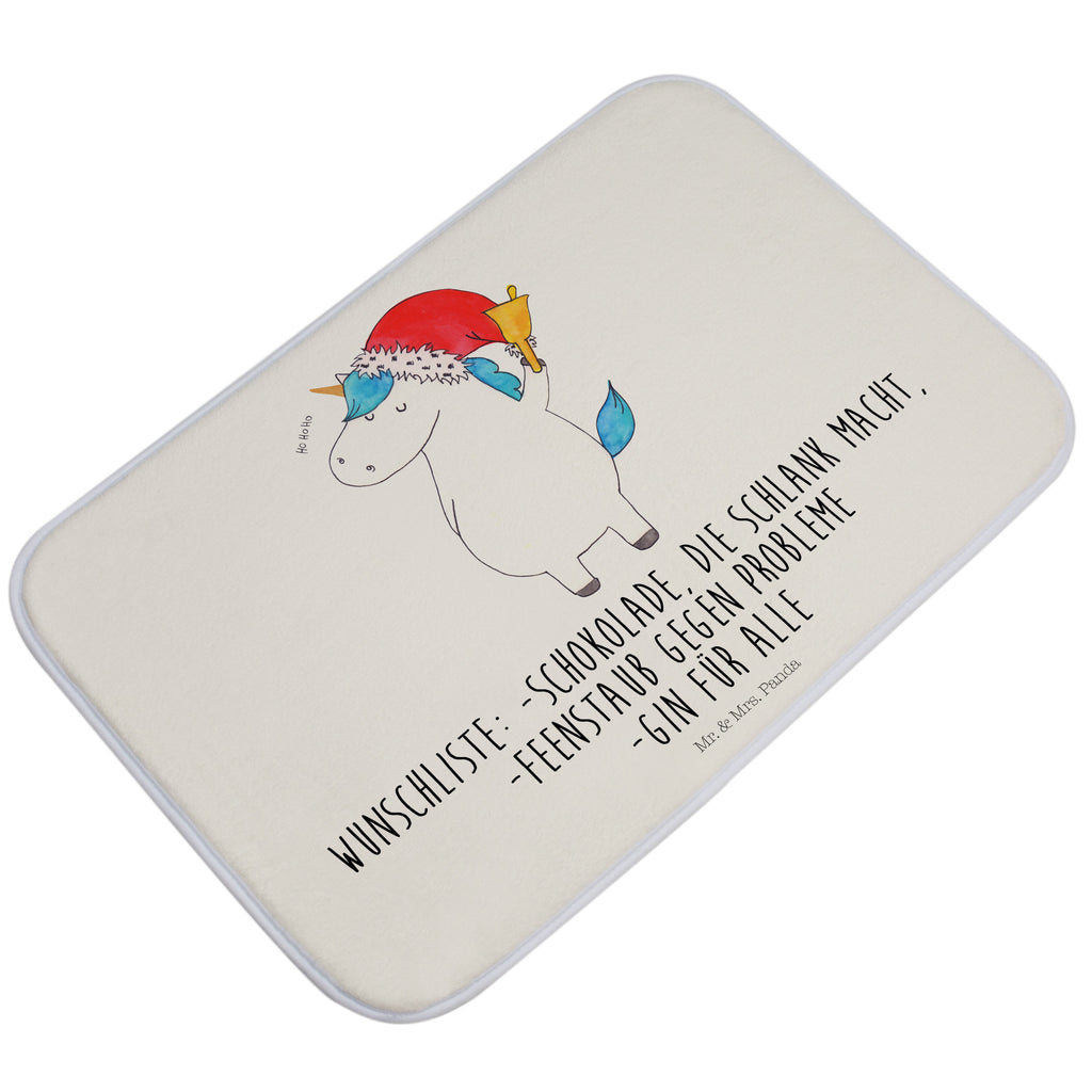 Badvorleger Einhorn Weihnachtsmann Badematte, Badteppich, Duschvorleger, Badezimmerteppich, Badezimmermatte, Badvorleger, Duschmatte, Duschteppich, Einhorn, Einhörner, Einhorn Deko, Pegasus, Unicorn, Gin, Schokolade, Schoki, Weihnachten, Weihnachtsmann, Nikolaus, Wunschzettel, Wunschliste, Feenstaub