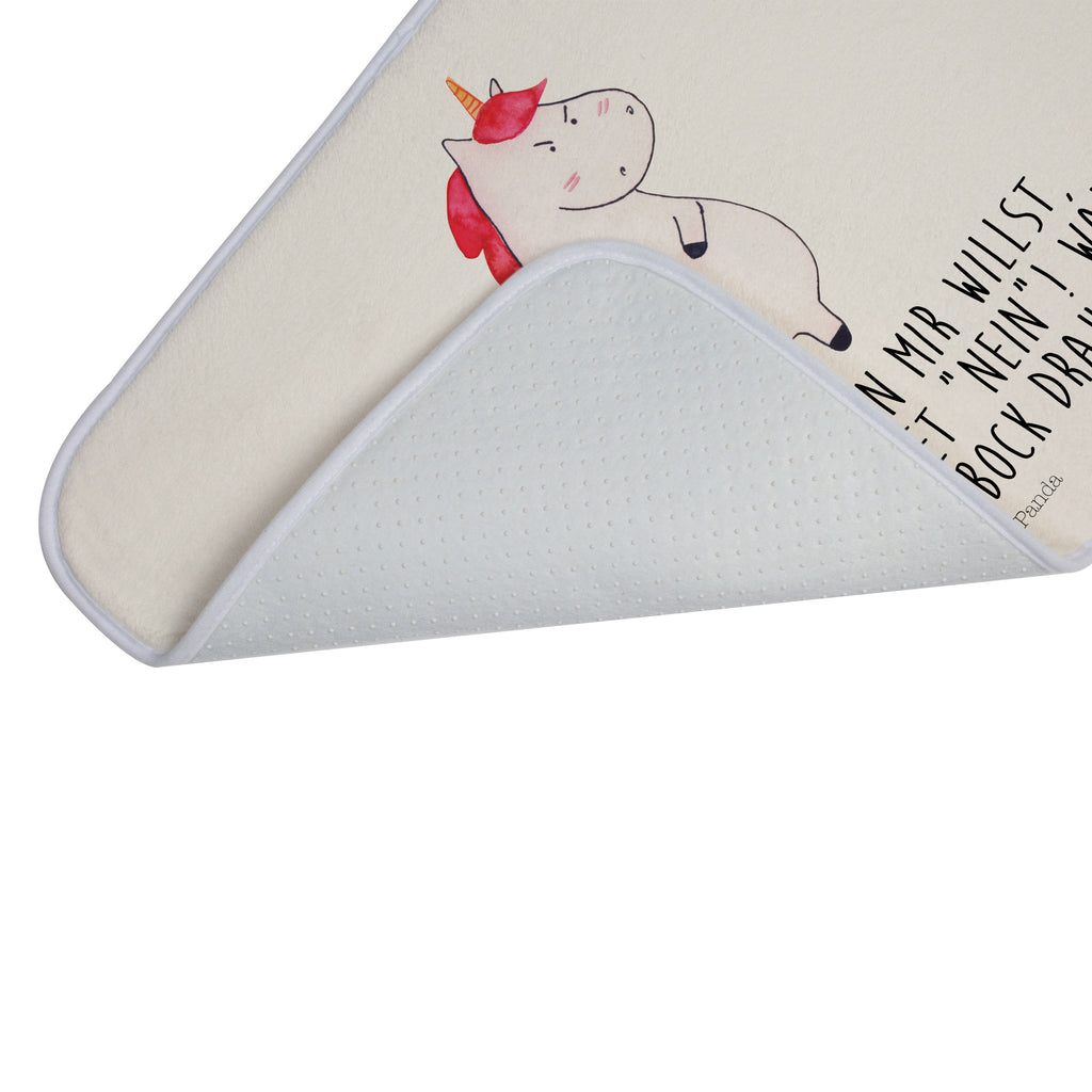 Badvorleger Einhorn wütend Badematte, Badteppich, Duschvorleger, Badezimmerteppich, Badezimmermatte, Badvorleger, Duschmatte, Duschteppich, Einhorn, Einhörner, Einhorn Deko, Pegasus, Unicorn, Realität, Ansage, lustlos, nein, Büro, Arbeit, wütend, dumme Fragen, lustig, Spaß, Geschenk