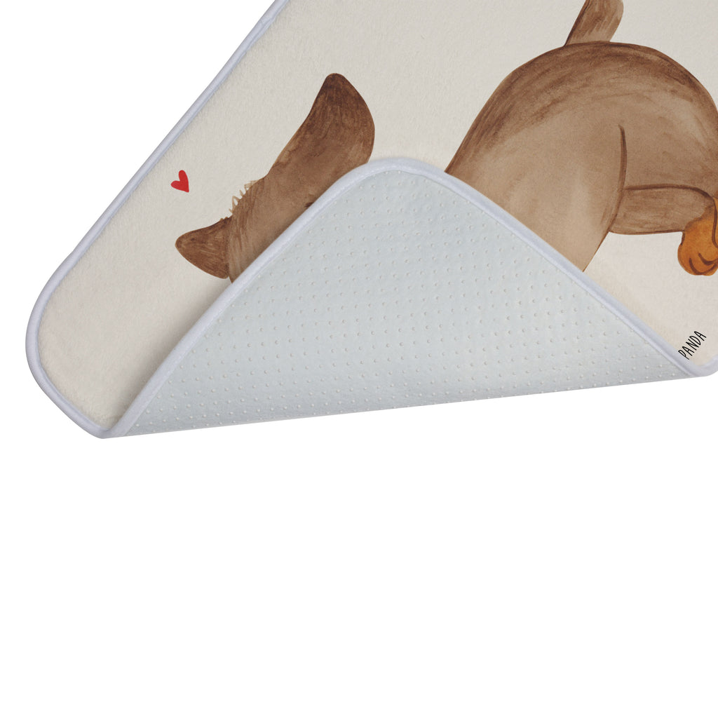 Badvorleger Hund Dackel fröhlich Badematte, Badteppich, Duschvorleger, Badezimmerteppich, Badezimmermatte, Badvorleger, Duschmatte, Duschteppich, Hund, Hundemotiv, Haustier, Hunderasse, Tierliebhaber, Hundebesitzer, Sprüche, Hunde, Dackel, Dachshund, happy dog