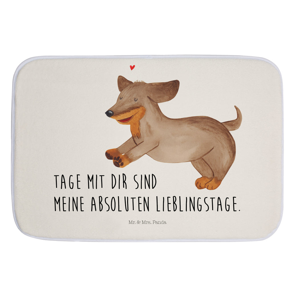 Badvorleger Hund Dackel fröhlich Badematte, Badteppich, Duschvorleger, Badezimmerteppich, Badezimmermatte, Badvorleger, Duschmatte, Duschteppich, Hund, Hundemotiv, Haustier, Hunderasse, Tierliebhaber, Hundebesitzer, Sprüche, Hunde, Dackel, Dachshund, happy dog