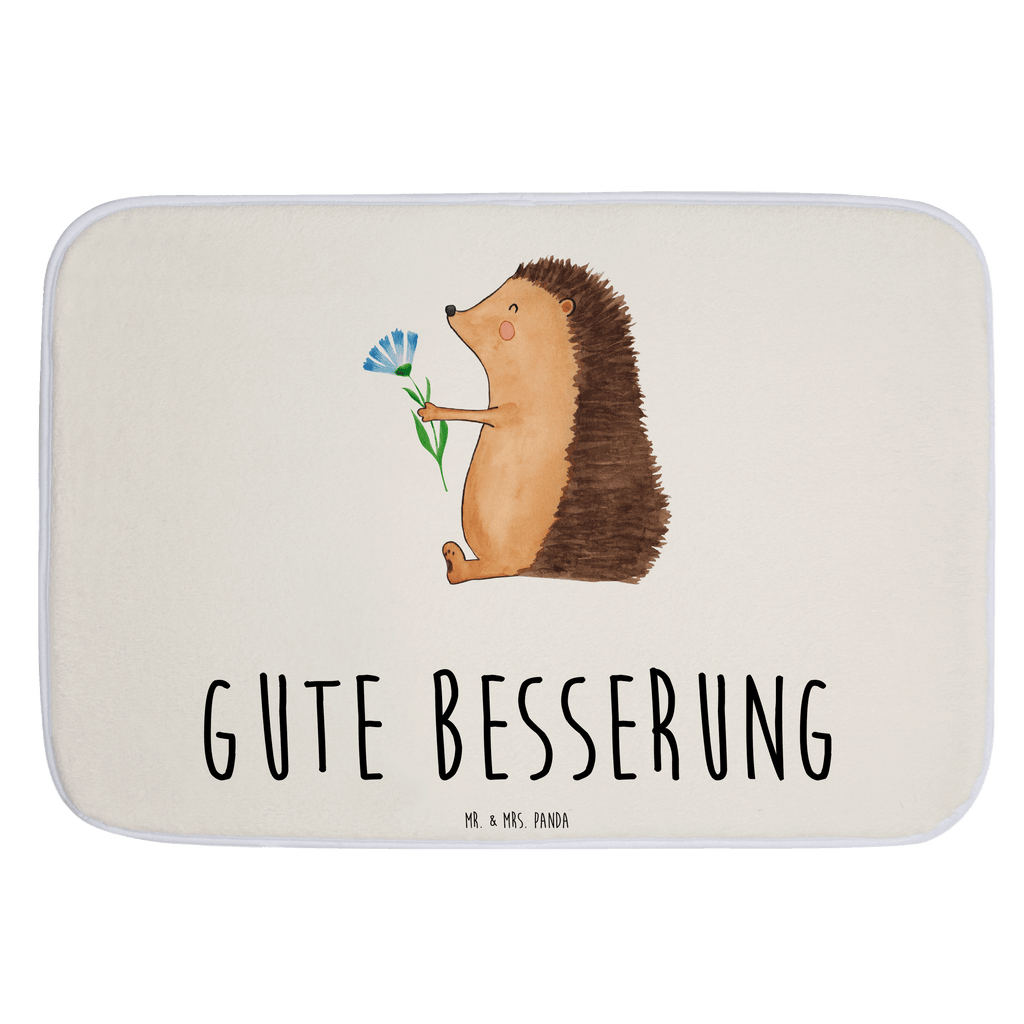 Badvorleger Igel mit Blume Badematte, Badteppich, Duschvorleger, Badezimmerteppich, Badezimmermatte, Badvorleger, Duschmatte, Duschteppich, Tiermotive, Gute Laune, lustige Sprüche, Tiere, Igel, Gute Besserung, Genesungswünsche, Krankheit, Krankenhaus, krank, Besuch