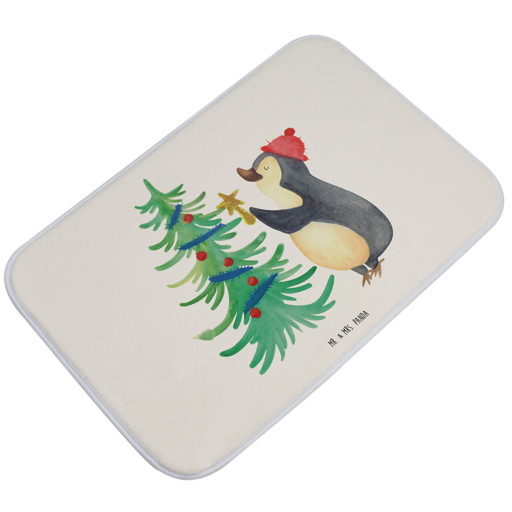 Badvorleger Pinguin Weihnachtsbaum Badematte, Badteppich, Duschvorleger, Badezimmerteppich, Badezimmermatte, Badvorleger, Duschmatte, Duschteppich, Winter, Weihnachten, Weihnachtsdeko, Nikolaus, Advent, Heiligabend, Wintermotiv, Pinguin
