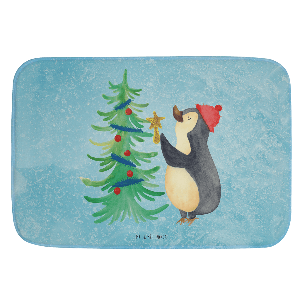 Badvorleger Pinguin Weihnachtsbaum Badematte, Badteppich, Duschvorleger, Badezimmerteppich, Badezimmermatte, Badvorleger, Duschmatte, Duschteppich, Winter, Weihnachten, Weihnachtsdeko, Nikolaus, Advent, Heiligabend, Wintermotiv, Pinguin