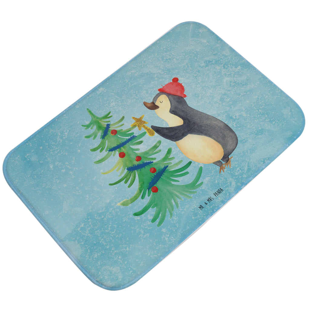 Badvorleger Pinguin Weihnachtsbaum Badematte, Badteppich, Duschvorleger, Badezimmerteppich, Badezimmermatte, Badvorleger, Duschmatte, Duschteppich, Winter, Weihnachten, Weihnachtsdeko, Nikolaus, Advent, Heiligabend, Wintermotiv, Pinguin