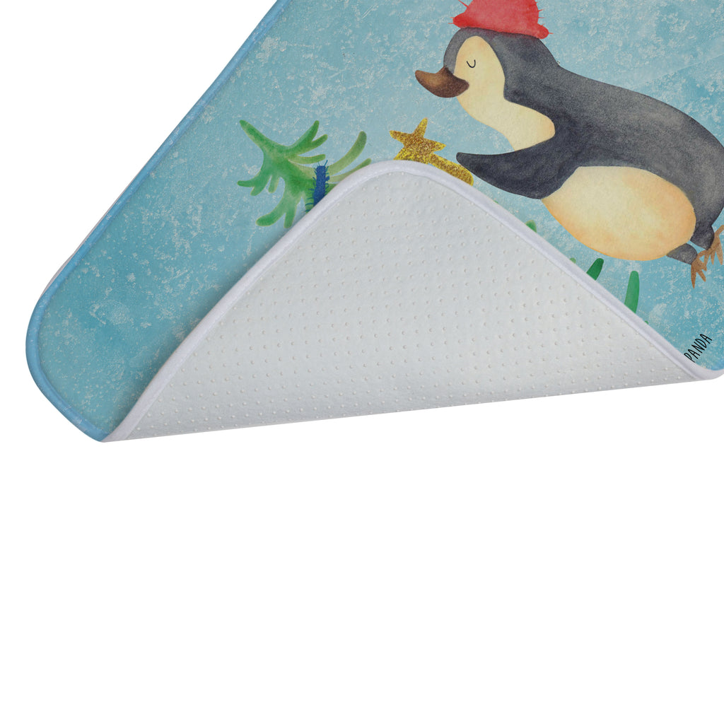 Badvorleger Pinguin Weihnachtsbaum Badematte, Badteppich, Duschvorleger, Badezimmerteppich, Badezimmermatte, Badvorleger, Duschmatte, Duschteppich, Winter, Weihnachten, Weihnachtsdeko, Nikolaus, Advent, Heiligabend, Wintermotiv, Pinguin
