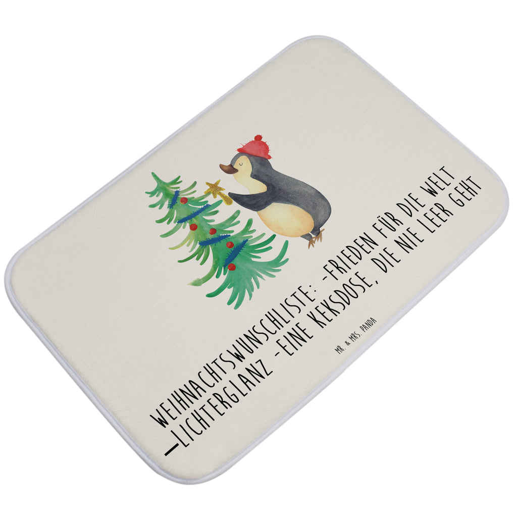 Badvorleger Pinguin Weihnachtsbaum Badematte, Badteppich, Duschvorleger, Badezimmerteppich, Badezimmermatte, Badvorleger, Duschmatte, Duschteppich, Winter, Weihnachten, Weihnachtsdeko, Nikolaus, Advent, Heiligabend, Wintermotiv, Pinguin