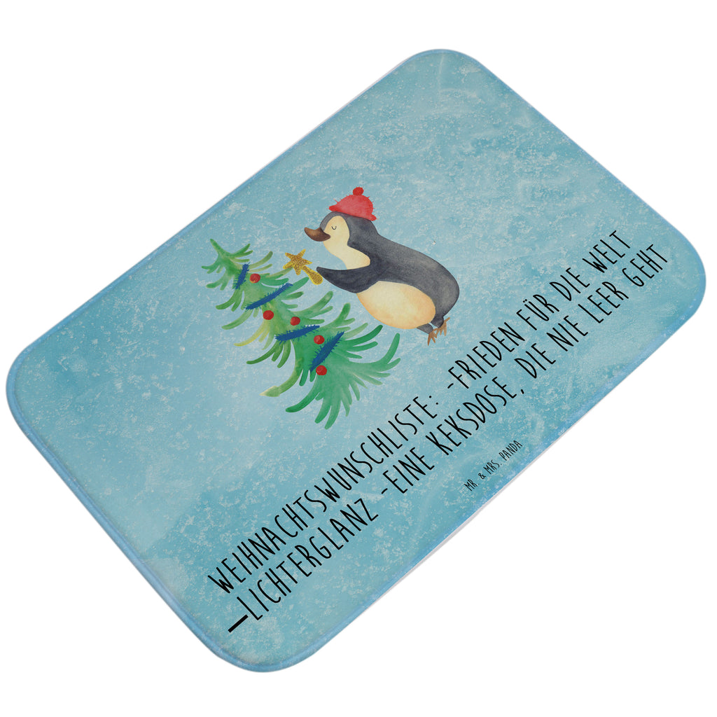 Badvorleger Pinguin Weihnachtsbaum Badematte, Badteppich, Duschvorleger, Badezimmerteppich, Badezimmermatte, Badvorleger, Duschmatte, Duschteppich, Winter, Weihnachten, Weihnachtsdeko, Nikolaus, Advent, Heiligabend, Wintermotiv, Pinguin
