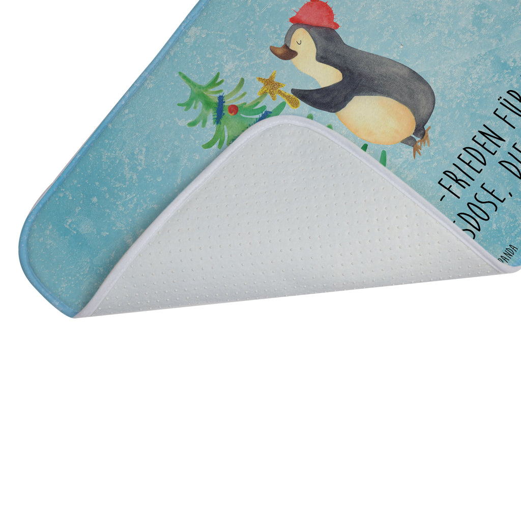 Badvorleger Pinguin Weihnachtsbaum Badematte, Badteppich, Duschvorleger, Badezimmerteppich, Badezimmermatte, Badvorleger, Duschmatte, Duschteppich, Winter, Weihnachten, Weihnachtsdeko, Nikolaus, Advent, Heiligabend, Wintermotiv, Pinguin