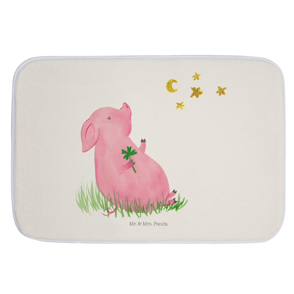 Badvorleger Glücksschwein Badematte, Badteppich, Duschvorleger, Badezimmerteppich, Badezimmermatte, Badvorleger, Duschmatte, Duschteppich, Tiermotive, Gute Laune, lustige Sprüche, Tiere, Glücksschwein. Glück, Schwein, Schweinchen, Sterne, Sernchen, Ziele, Träume, Motivation, Glücksbringer