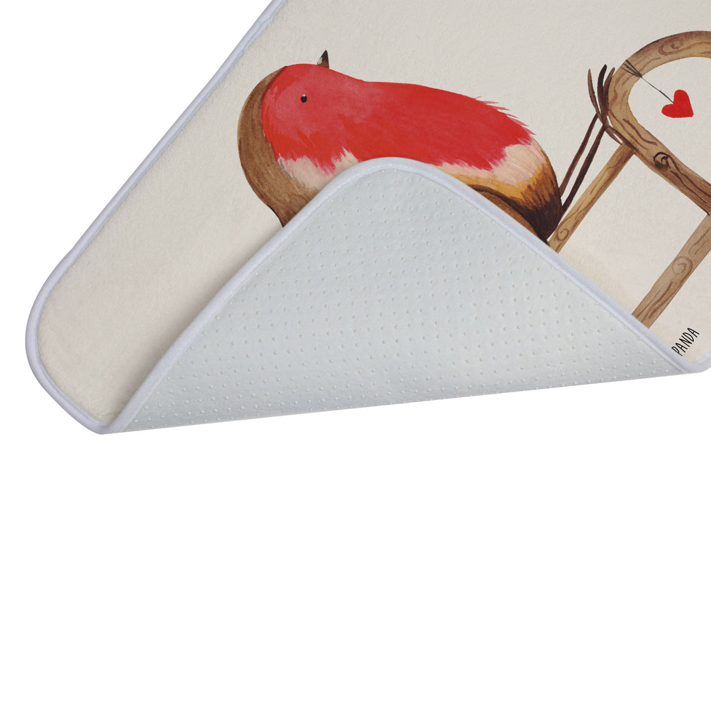 Badvorleger Rotkehlchen Schlitten Badematte, Badteppich, Duschvorleger, Badezimmerteppich, Badezimmermatte, Badvorleger, Duschmatte, Duschteppich, Winter, Weihnachten, Weihnachtsdeko, Nikolaus, Advent, Heiligabend, Wintermotiv, Schlitten, Vogel