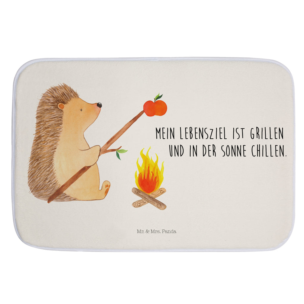 Badvorleger Igel grillt Badematte, Badteppich, Duschvorleger, Badezimmerteppich, Badezimmermatte, Badvorleger, Duschmatte, Duschteppich, Tiermotive, Gute Laune, lustige Sprüche, Tiere, Igel, Grillen, Ziele, Motivation, arbeitslos, Sinn des Lebens, Spruch