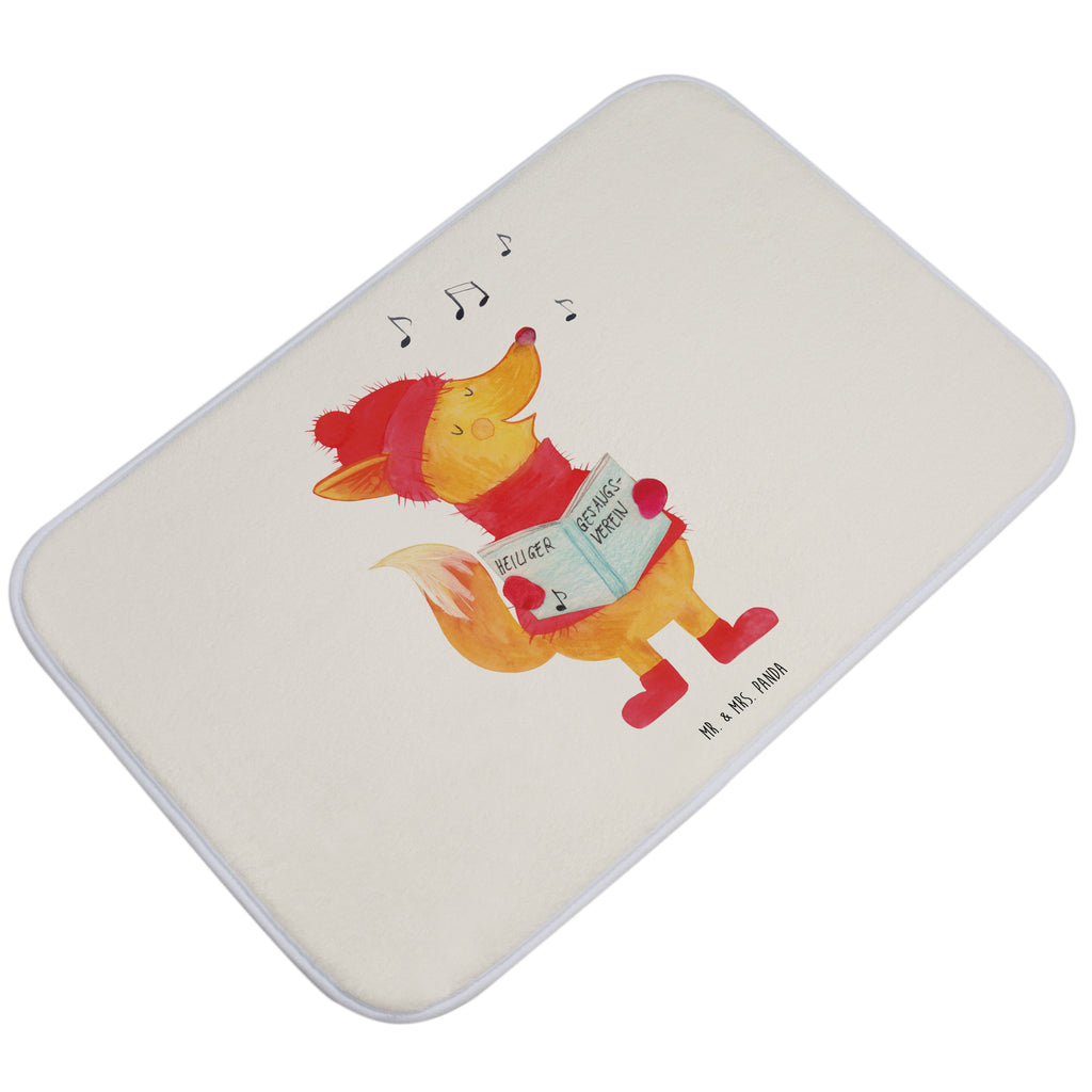 Badvorleger Fuchs Sänger Badematte, Badteppich, Duschvorleger, Badezimmerteppich, Badezimmermatte, Badvorleger, Duschmatte, Duschteppich, Winter, Weihnachten, Weihnachtsdeko, Nikolaus, Advent, Heiligabend, Wintermotiv, Fuchs, Füchse, Sänger, Geschenk Sänger, Singen, Weihnachtslieder