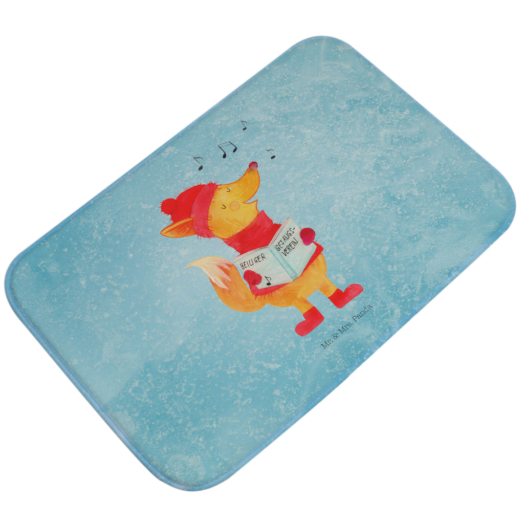 Badvorleger Fuchs Sänger Badematte, Badteppich, Duschvorleger, Badezimmerteppich, Badezimmermatte, Badvorleger, Duschmatte, Duschteppich, Winter, Weihnachten, Weihnachtsdeko, Nikolaus, Advent, Heiligabend, Wintermotiv, Fuchs, Füchse, Sänger, Geschenk Sänger, Singen, Weihnachtslieder