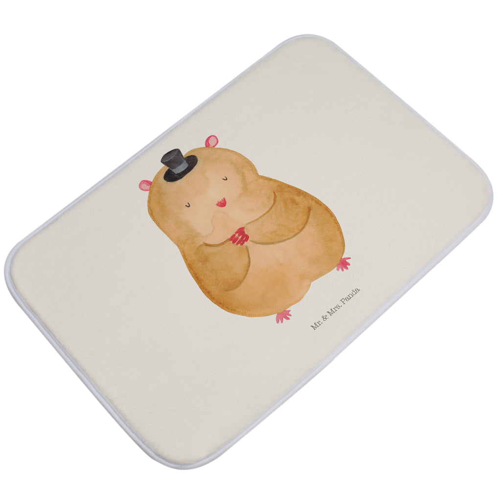 Badvorleger Hamster mit Hut Badematte, Badteppich, Duschvorleger, Badezimmerteppich, Badezimmermatte, Badvorleger, Duschmatte, Duschteppich, Tiermotive, Gute Laune, lustige Sprüche, Tiere, Hamster, Hut, Magier, Zylinder, Zwerghamster, Zauberer, Houdini