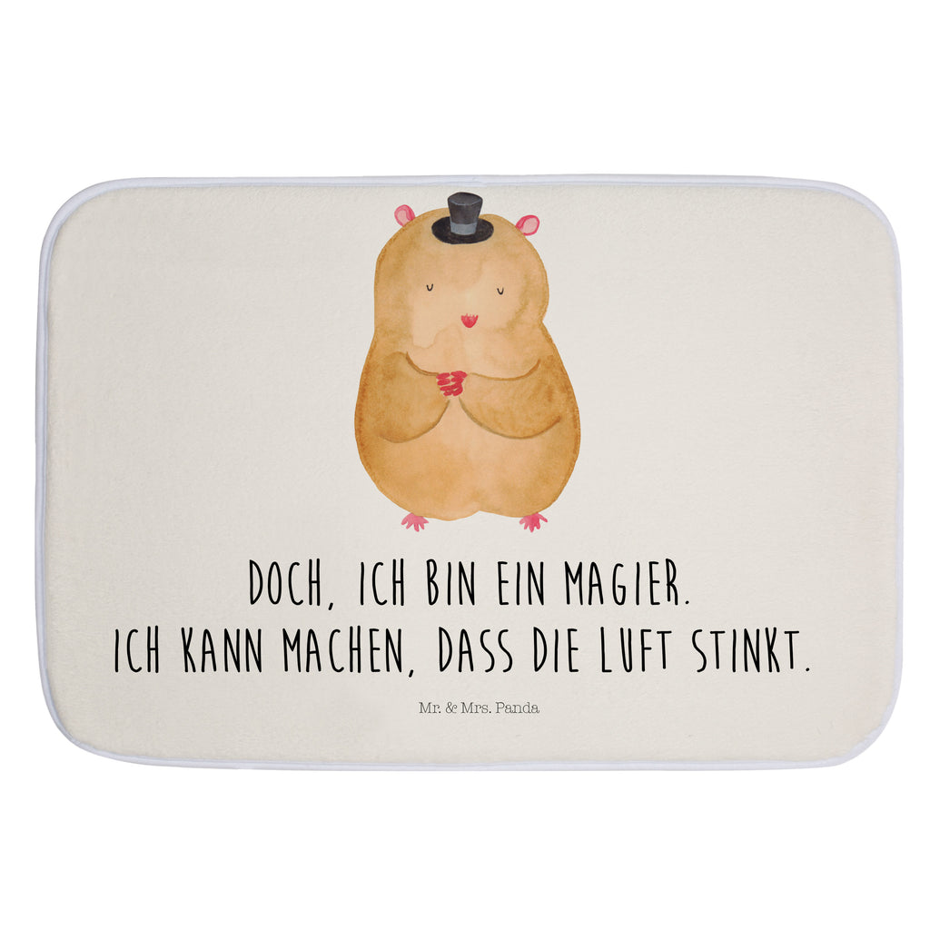Badvorleger Hamster mit Hut Badematte, Badteppich, Duschvorleger, Badezimmerteppich, Badezimmermatte, Badvorleger, Duschmatte, Duschteppich, Tiermotive, Gute Laune, lustige Sprüche, Tiere, Hamster, Hut, Magier, Zylinder, Zwerghamster, Zauberer, Houdini